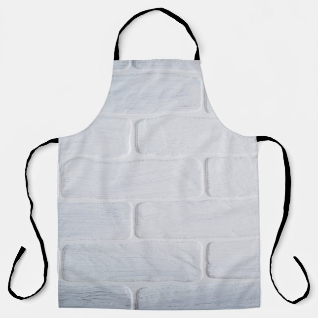 Texture brick wall white paint apron (Front)