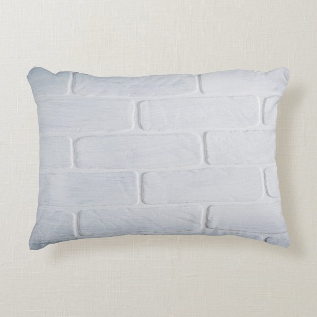 Texture brick wall white paint decorative cushion (Front)
