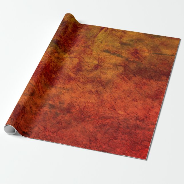 Texture Burnt Orange Brown Vintage Antique  Wrapping Paper (Unrolled)