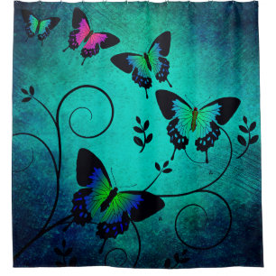 Texture butterflies background shower curtain
