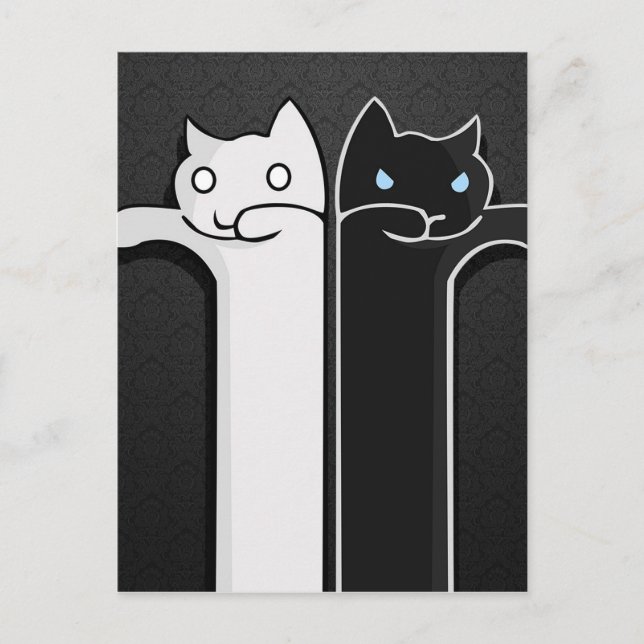 Texture Cats Black White Postcard (Front)