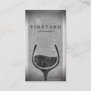 Texture Cracked Grey Background Wine Glass Business Card
