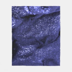 Texture. Dark blue fabric. Decorative background f Fleece Blanket