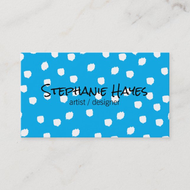 Texture Dots | Blue Background Business Card (Front)