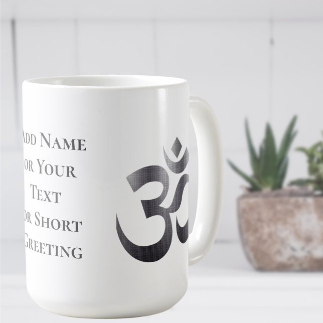 Texture-Effect Dark Grey Om Symbol 15oz Coffee Mug (Creator Uploaded)
