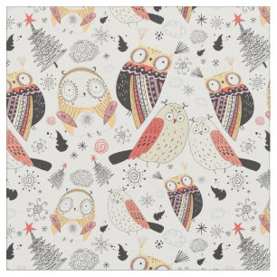 Texture funny owl fabric