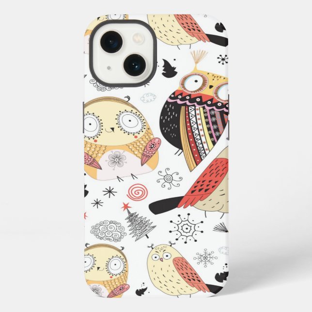 Texture funny owl iPhone case (Back)