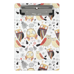 Texture funny owl mini clipboard