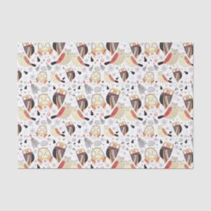 Texture funny owl tissue paper