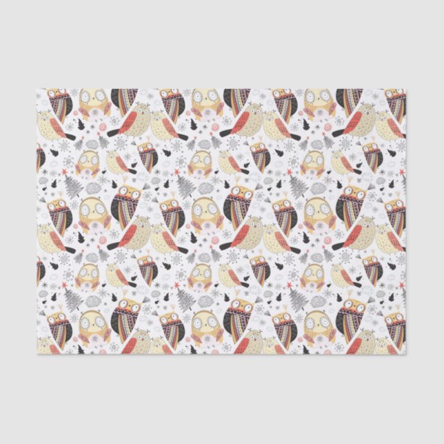 Texture funny owl tissue paper (Front)