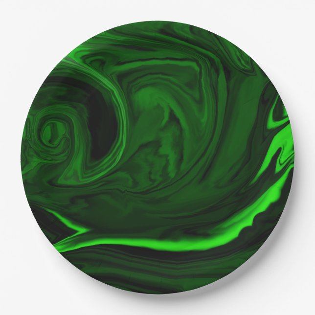 texture green malachite paper plate (Front)