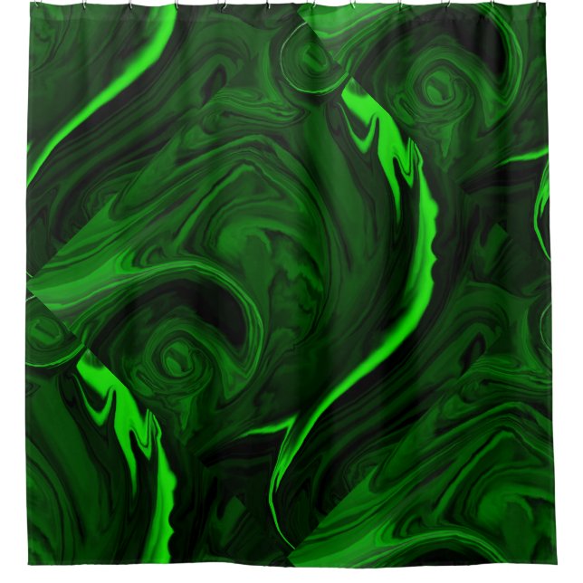 texture green malachite shower curtain (Front)