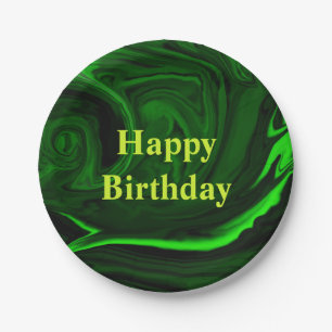 texture green malachite stone ,personalised paper plate