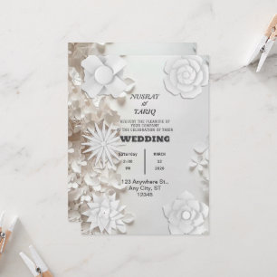Texture Grey Nikah Islamic Wedding Invitation