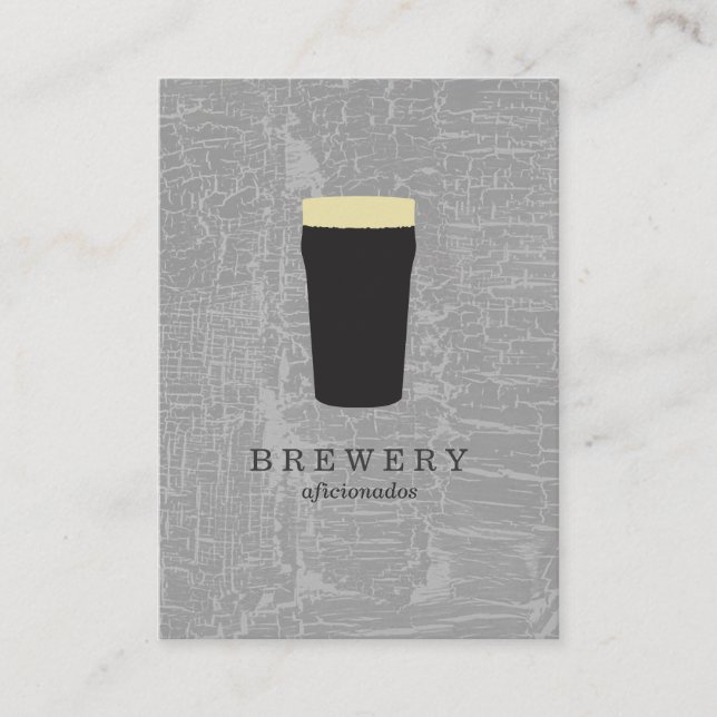 Texture Grey with Beer Glass Business Card (Front)