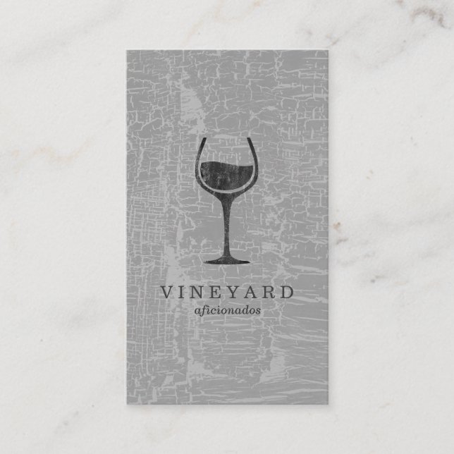 Texture Grey with Wine Glass Business Card (Front)