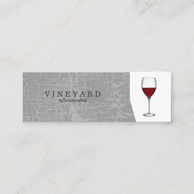 Texture Grey with Wine Glass Mini Business Card (Front)