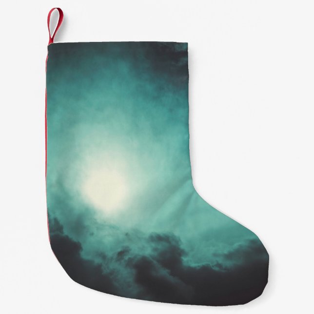 Texture heaven clouds wind storm small christmas stocking (Front)