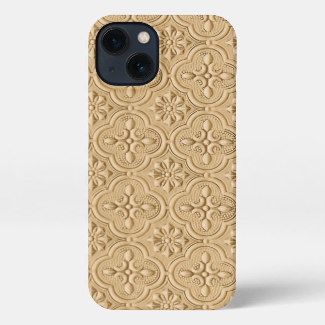 Texture iPhone 13 Slim Fit Case, Glossy iPhone Case (Back)