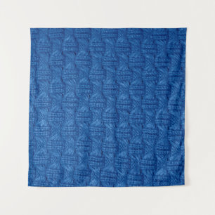 Texture knitting. Blue pullover. Pattern fabric ma Tapestry
