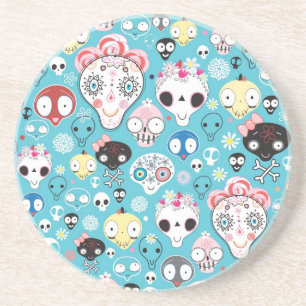 Texture laughing skull coaster