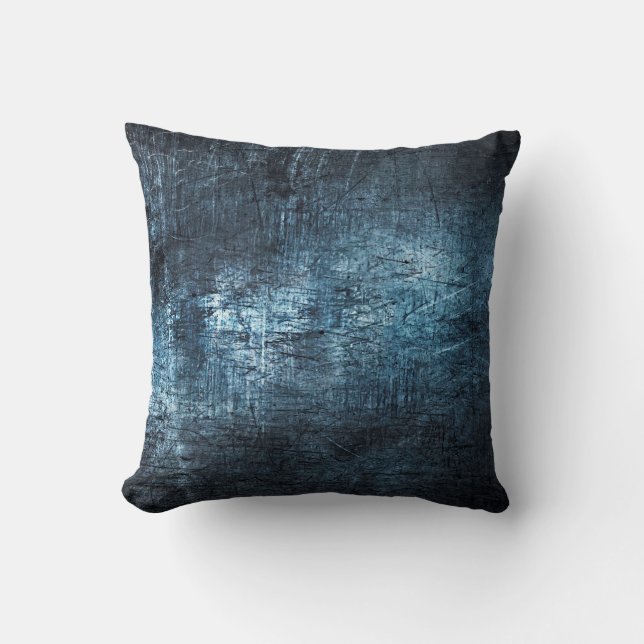 Texture metal grey blue background cushion (Front)
