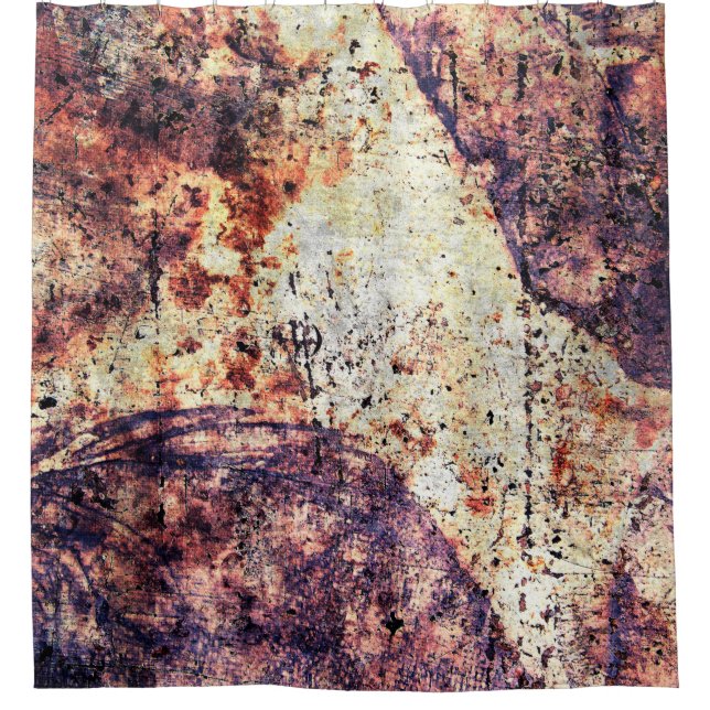 Texture metal iron industrial shower curtain (Front)