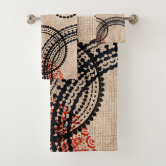 Texture Minimalist Geo Pattern Bath Towel Set