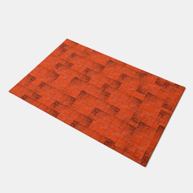 Texture mosaic that looks like a wall of bricks doormat (Angled)