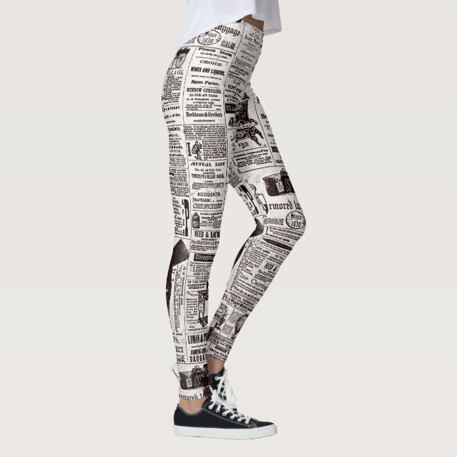 texture Newspaper  Leggings (Right)
