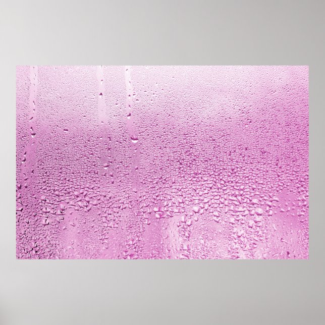 Texture of a drop of rain on a glass wet transpare poster (Front)