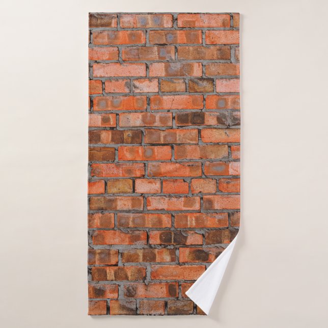 Texture of an old brick wall closeupaged,architect bath towel (Bath Towel)