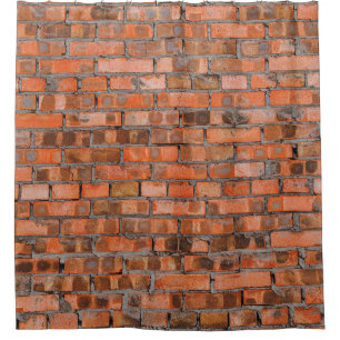 Texture of an old brick wall closeupaged,architect shower curtain