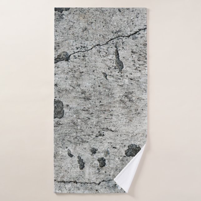 Texture of an old cracked concrete wall. Backgroun Bath Towel (Bath Towel)