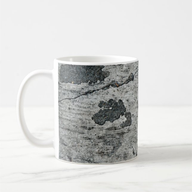 Texture of an old cracked concrete wall. Backgroun Coffee Mug (Left)