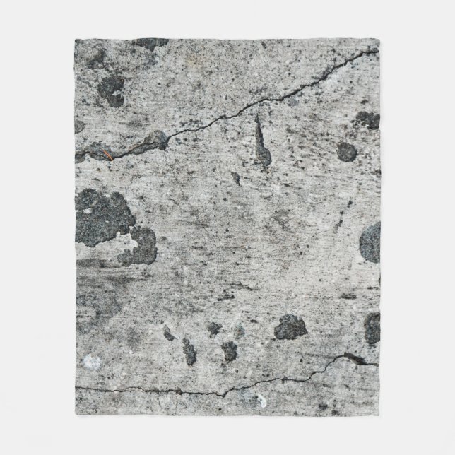 Texture of an old cracked concrete wall. Backgroun Fleece Blanket (Front)