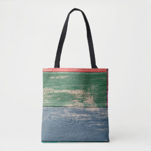 Texture of color wooden surface as background, top tote bag