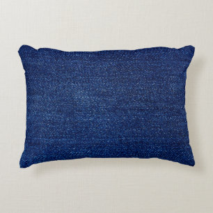 Texture of Denim jeans fabric background Decorative Cushion