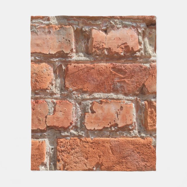 Texture of old weathered brick. Background of old  Fleece Blanket (Front)