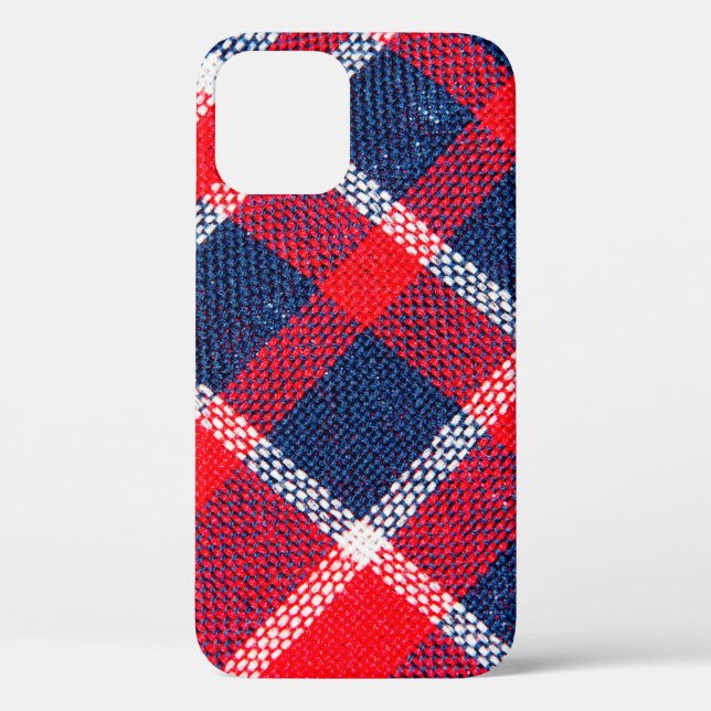 Texture of red and blue a chequered woollen fabric Case-Mate iPhone case (Back)