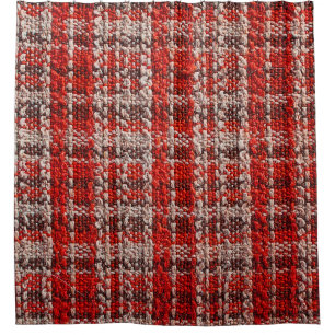 Texture of red tartan fabric useful as a backgroun shower curtain
