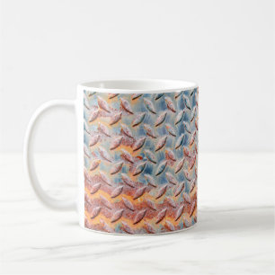 Texture of rusty metal mesh. Closeup Rusty metal p Coffee Mug