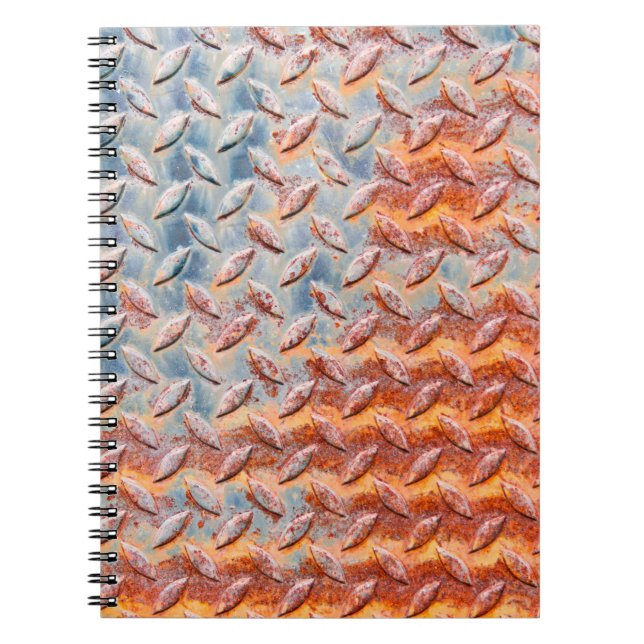 Texture of rusty metal mesh. Closeup Rusty metal p Notebook (Front)