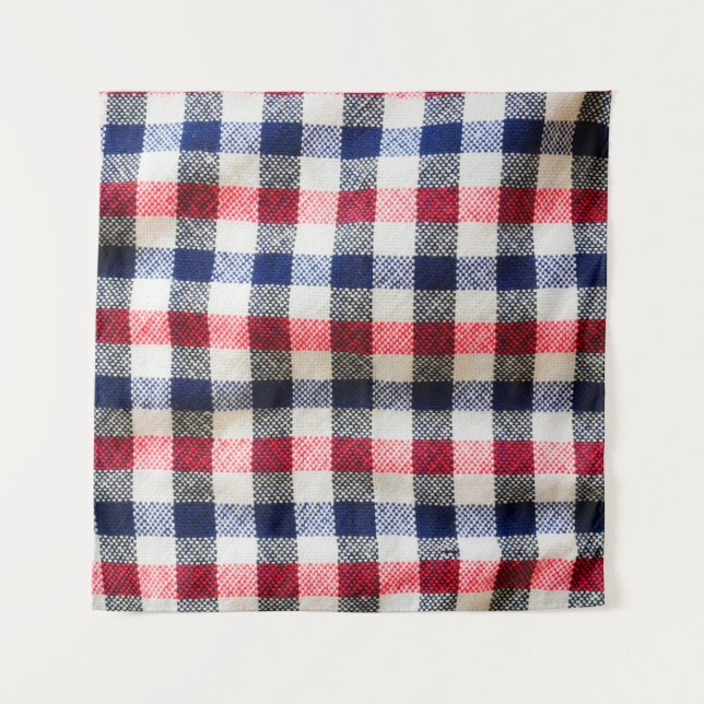 texture of Scottish cloth, square cotton fabric ba Tapestry (Front)
