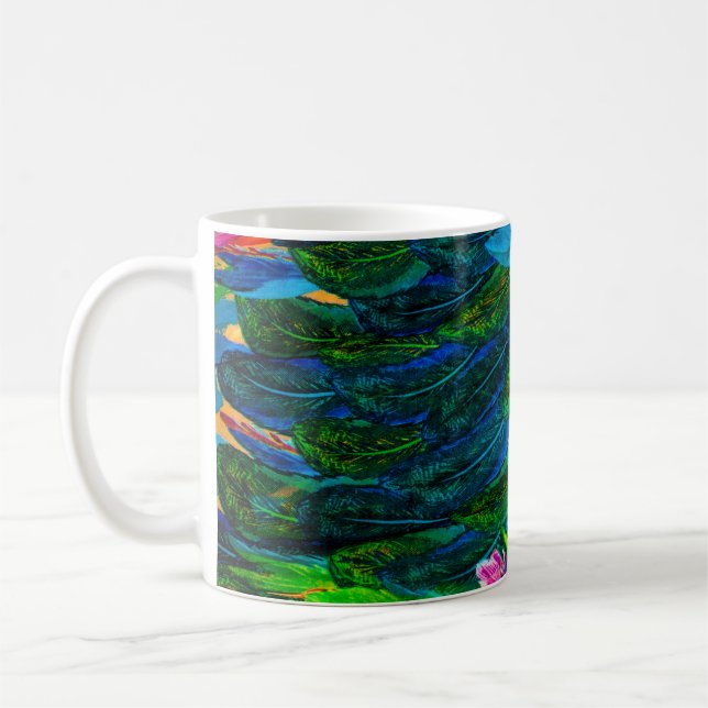 texture of silk fabric. background. colourful fair coffee mug (Left)