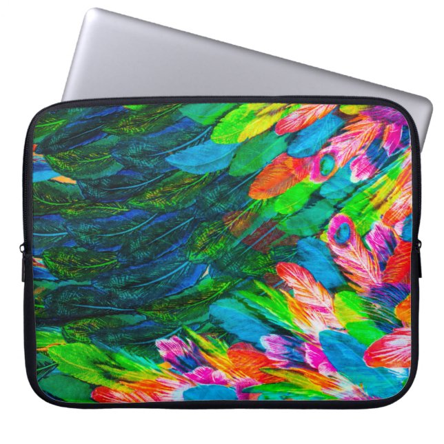 texture of silk fabric. background. colourful fair laptop sleeve (Front)