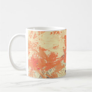 Texture of strokes of coloured paint, blurred spot coffee mug