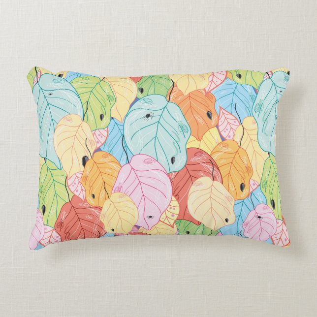 texture of the bright coloured leaves decorative cushion (Front)