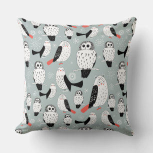 Texture Of White Owls Cushion