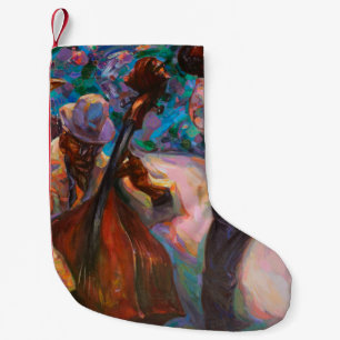 texture, oil painting, art, jazz, blues, tradition small christmas stocking